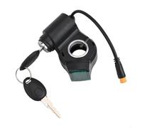 Jonikuper Serratura elettrica a 3 poli per scooter elettrico Kugoo Kirin G2 Pro, con connettore impermeabile e chiave, nero