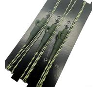 Jonikuper Set di 3 leader per pesca alla carpa con 3 leader leadcore Heli Kable, girelle QC e clip di sicurezza per pesca alla carpa su fondo erboso o limoso, verde (tipo A)