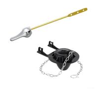 Jonikuper Set di maniglie e flapper per WC standard, in lega di zinco, con chiave, compatibile con la maggior parte dei modelli di serbatoio, per una finitura galvanizzata di lunga durata, (nero)