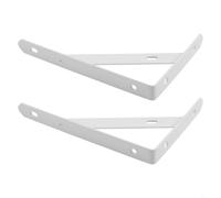 Jonikuper Staffa per mensole in metallo, a forma di L, resistente, ad angolo retto, compatibile con mensole a parete, librerie e contenitori, confezione da 2 (bianco, 15,2 cm)