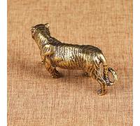 Jonikuper Statua in ottone - Modello vintage in miniatura per la casa, ornamento artigianale in rame per gli amanti della tigre, decorazione da collezione con finitura anticata