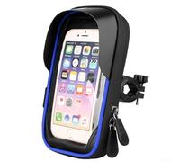 Jonikuper Supporto per telefono da manubrio con rotazione a 360°, compatibile con la maggior parte degli smartphone, impermeabile, per bicicletta, colore rosso, blu, nero (blu)