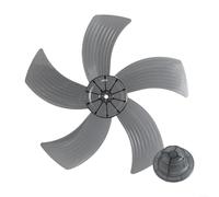 Jonikuper Ventola di ricambio da 35,5 cm, design a 5 foglie con copertura per dado, leggera, per piedistallo e ventilatori da scrivania (nero trasparente)