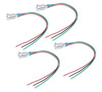 Jonlaki 4 Set di Indicatori LED a 2 Colori da 10 Mm, Catodo Comune con Durata di Vita di 10.000 Ore (rosso verde)