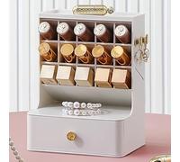 Jonlaki Casta di Stoccaggio di Cosmetici Organizzatore per Trucco Spaziale Grande Organizzatore di Gioielli Rossetto per la Cura della Pelle [bagno di casa] (WHITE)