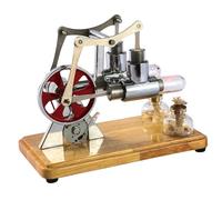 Jonlaki Kit Motore Stirling Generatore a Doppio Cilindro con Luce LED - Modello di Esperimento Scientifico per l'istruzione e l'arredamento (SILVER)