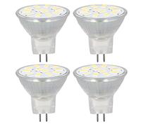 Jonlaki Lampadina Spot LED MR11 da 4 Pezzi, Base a Doppio Ago, Dissipazione del Calore a 360°, 12 LED da 3 W, Bianco Freddo - Soluzione di Illuminazione a Risparmio Energetico (Bianco freddo)