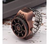 Jonlaki Orologio da Uomo Al Quarzo Vintage con Scavate, con Coperchio Ribaltabile e Cinturino Elastico (Oro rosa)