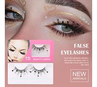 Jonlaki Paillettes Colorate Ciglia False 7d Ciglia Prolunga per il Matrimonio (A12)