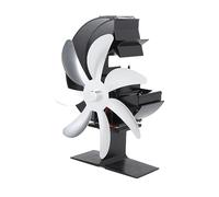 Jonlaki Ventola da 7 Fornelli Alimentata a Calore per Stufe a Legna - Circolazione Calda Silenziosa Ed Efficiente per attività di Pesca Sul Ghiaccio all'aperto (SILVER)