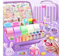 JONRRYIN 106 Pezzi Nano Tape Bubble Kit, 5 Nastro Nano con Pacchetti Materiale,Fai Da Te Nano Tape Squishy Bubble Craft per Bambini, Nano Tape Kit per Bolle Soffiabili per Ragazze