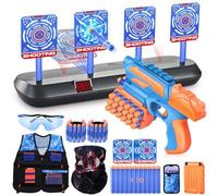 JONRRYIN Bersaglio Elettrico Con Gilet Tattico, 4 Obiettivi, Luci, Suoni e Frecce in Schiuma - Giocattoli per Bambini