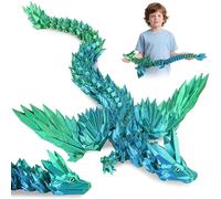 JONRRYIN Drago Stampato in 3D 60cm, Giocattolo di Drago, Realistico Drago Giocattolo, Drago Grande Articolato Alato e Giunti Flessibili, Giocattoli da Scrivania