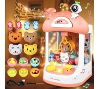 JONRRYIN Mini Macchina ad Artiglio per Bambini, Macchina Artiglio Arcade con Suono e Musica, Distributore Automatico Compleanno Natale Giocattoli Regali per Ragazze Ragazzi Età 3-8 Anni (Rosa)