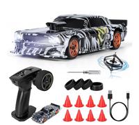 JONRRYIN RC Auto Drift Pro 1:43, Macchina Telecomandata Drift, Mini Drift Car, Micro Macchina Telecomandata con Luce LED, 15km/h, Auto Giocattolo per Bambini di 14 Anni (Nero Pro-Gyro)