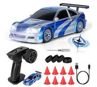 JONRRYIN RC Auto Drift Pro 1:43, Macchina Telecomandata Drift, Mini Drift Car, Micro Macchina Telecomandata con Luce LED, 15km/h, Auto Giocattolo per Bambini di 14 Anni (Blu Pro-Gyro)