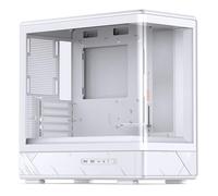 Jonsbo D200 Case PC Mini-Tower mATX con vetro temperato, display frontale, spazio per 7 ventole e radiatore da 240 mm - bianco