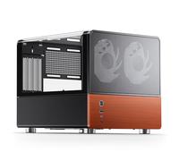 Jonsbo NV12 Case PC Mini-Tower Micro-ATX con vetro temperato, frontale in legno e ventole preinstallate - nero