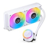 Jonsbo TG-240 AiO raffreddamento a liquido - bianco | Dissipatore CPU a liquido da 240 mm con ARGB, radiatore in alluminio e 2 ventole PWM da 120 mm