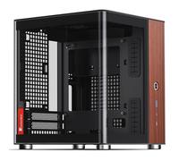 Jonsbo TK-0 Mini ITX Case Nero - ITX Case con vetro temperato, alloggiamento Mini PC in legno, SFF Case per schede grafiche fino a 230 mm, USB C sul pannello frontale, rotazione di 90 gradi per