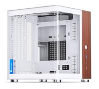 Jonsbo TK-0 Mini ITX Case Bianco - ITX Cassa con vetro temperato, alloggiamento Mini PC in legno, SFF Case per schede grafiche fino a 230 mm, USB C sul pannello frontale, rotazione di 90 gradi per