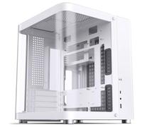 Jonsbo TK-1 2.0 Micro-ATX Case PC Bianco - Mini-Tower con design a doppia camera, vetro temperato, supporto per radiatore da 240 mm e USB-C