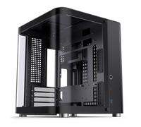 Jonsbo TK-1 2.0 Micro-ATX Case PC Nero - Mini-Tower con design a doppia camera, vetro temperato, supporto per radiatore da 240 mm e USB-C