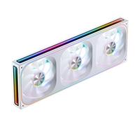 JONSBO ZA-360W - Ventola per case PC, tutto (3) in uno, unità a telaio singolo con ARGB 3 x 120 mm, PWM, ventola silenziosa per computer con specchio infinito a 4 lati 2400 giri/min, targhetta in