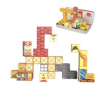 Jonuin Costruzioni Magnetiche per Bambini, 35 pezzi Giocattoli da Costruzione Magnetici con Scatola di Latta, Cubi Magnetici per Bambini, Giocattoli Sensoriali STEM per Ragazzi e Ragazze