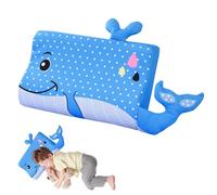 Jonuin Cuscino per Bambini, 46x26cm Cuscino Schlummerkids con Federa, Cuscino Culla in Memory Foam, Ergonomico, Traspirante per Sonno Riposo Bambini Dai 3 Anni (Balena)