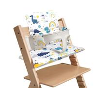 Jonuin Cuscino per Seggiolone Stokke Tripp Trapp, Imbottitura Spessa in Cotone, Rivestimento Impermeabile e Traspirante, Motivo Regno dei Dinosauri, Confezionato Sottovuoto