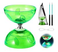 Jonuin Diabolo a LED con cuscinetto a sfera, 4,5 mm, per adulti, principianti e professionisti, colore verde