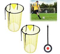 Jonuin Obiettivo da Calcio Rete, 2 Pezzi Porta da Calcio con 1 Bersagli Appesi, Calci-o Top Bins Target per l'allenamento di Precisione Allenamento