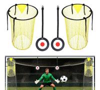Jonuin Obiettivo da Calcio Rete, 2 Pezzi Porta da Calcio con 2 Bersagli Appesi, Calci-o Top Bins Target per l'allenamento di Precisione Allenamento