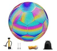 Jonuin Pallone Da Calcio Luminoso Taglia 5, Pallone Da Calcio Riflettente, Palla Da Calcio Luminoso, Per Allenamento Di Calcio, Partite Notturne, Al Chiuso e All'Aperto