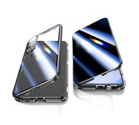 Jonwelsy Custodia anti peeping per Samsung Galaxy S25, copertura in vetro temperato anteriore e posteriore a 360 gradi, anti spia, anti sbirciamento, adsorbimento magnetico, paraurti in metallo con