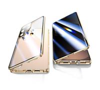 Jonwelsy Custodia anti peeping per Samsung Galaxy S25 Ultra, copertura in vetro temperato anteriore e posteriore a 360 gradi, protezione anti spia, anti peep assorbimento magnetico, paraurti in