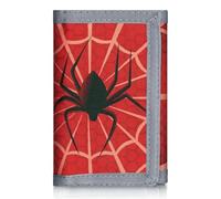 JONYEE Portafoglio RFID Camouflage Portafoglio Nylon Trifold Portafogli per Uomini, Mini Portamonete Trifold con Cerniera per Bambini, Ragno 1, S, Compatto