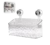 JoocLA Luxury Style Glacier Pattern Suction Cup Shower Caddy, Shower Dispenser Soap Organizer, Suction Cup Shelf (Transparent L)