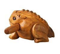 Jooehyer Lucky Thai Wood Tradizionale Thailandese Decorazione per Scrivania in Legno Lucky Frog