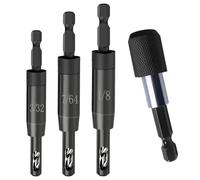Jooehyer Punta da Trapano Autocentrante 3/32", 7/64", 1/8" con Portapunte per Punta da 1/4" con Codolo Esagonale, Punta da Trapano per Ricerca Centro Trapano
