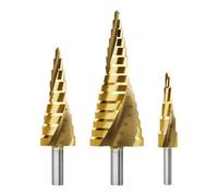 Jooehyer Set di Punte per Trapano A Gradini, 3 Punte per Trapano A Gradini In Titanio, Punte Coniche Metriche da 4 mm A 32 mm per Metallo, Legno, PVC C
