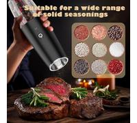 Jooehyer Set Macina Sale e Elettrico, Macina Sale Elettrico Ricaricabile, Grana Regolabile, Funzionamento Automatico con Una Sola Mano