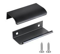 JOOJA Confezione da 10 maniglie nascoste in stile moderno per cassetti e armadietti, pomelli neri da 80 mm
