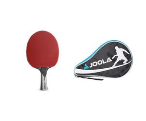 JOOLA 54206 Racchetta da ping pong Carbon X Pro ITTF, autorizzata, 7 stelle, spessore spugna 2 mm, colore: Nero/Grigio & 80501, Fodero in Nylon Unisex - Adulto, Nero, Taglia Unica
