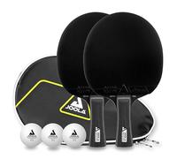 JOOLA Black Duo PRO - Set di 2 racchette da 'ping' 'pong' + 3 palline da ping-pong + custodia, colore nero, 6 pezzi