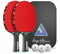 JOOLA Hugo Calderano Edge - Set da ping pong, 2 racchette da ping pong + 3 palline da ping pong + custodia da ping pong, 6 pezzi