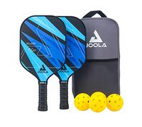 JOOLA Pickleball Set Blue Lightning, Include 2 Racchette, 4 Palline e una Borsa, Ideale per Giocatori Occasionali, Ben Johns, 7 Pezzi