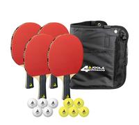 JOOLA Set da Ping Pong Quattro, Unisex Adulto, Multicolore, 28,5 x 26 x 8,5 cm