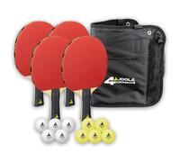 JOOLA Set da Ping Pong Quattro, Unisex Adulto, Multicolore, 28,5 x 26 x 8,5 cm